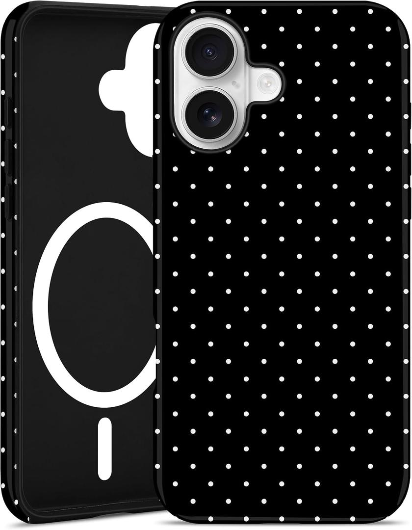 Magnetic Polka Dot Case for iPhone 17,Black