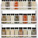 3 Tier Bamboo Spice Rack, Spice Rack Organizer, Seasoning Jars Rack Shelf Spice Organizer for Kitchen Counter or Wall Mounting, Spice Storage Holder with handles, Jars Not Included, White