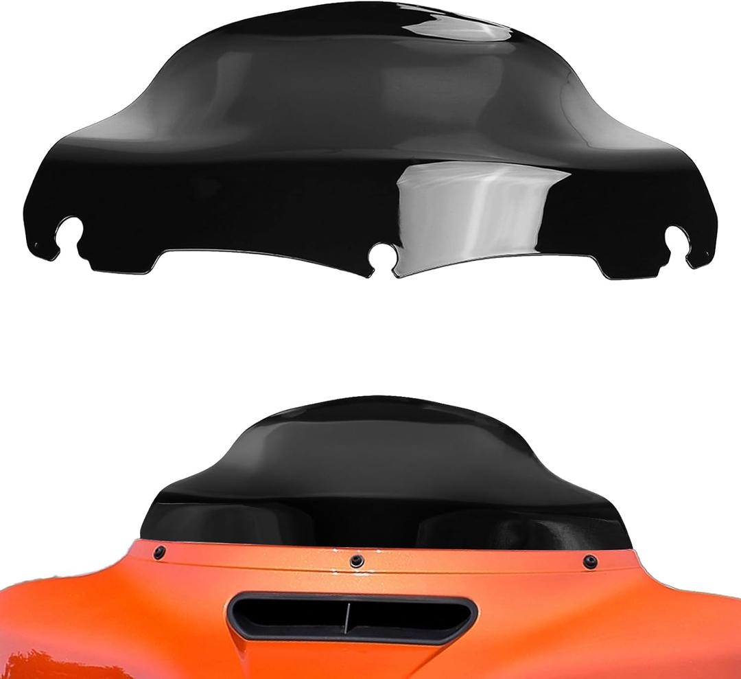 9" Black Wave Motorcycle Batwing Fairing Windshield Windscreen Wind Splitter Fit for 2015-2024 for Harley Touring Street Glide/Electra Glide