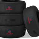 Comnova Seasonal Tire Totes 4 Pack - 600D Spare Tire Cover with Handle, Waterproof Heavy Duty Fade-Resistant Tire Storage Bag, Fits Tire Diameters 22" - 31", Black