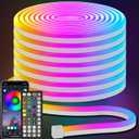 AILBTON 50FT Led Neon Rope Lights Control with App/Remote,Flexible Led Rope Light,Multiple Modes,IP65 Outdoor RGB Lights Waterproof,Music Sync Gaming Led Neon Strip Light for Bedroom Decor