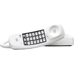 AT&T 210 Basic Trimline Corded Phone, No AC Power Required, WallMountable, White