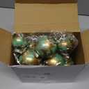 Suncalla 18 Pcs World Globe Christmas Ball Ornaments Sage Green Earth Globe Ornaments for Christmas Tree Golden Textured Vintage Hanging Shatterproof Plastic Balls for Xmas Tree Holiday Party Deco