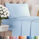 Twin Size 3 Piece Sheet Set - Comfy Breathable & Cooling Bed Sheets Set - Hotel Luxury Bedding for Women, Men, Kids, Teens, Boys & Girls - Deep Pockets, Soft and Wrinkle Free - Oeko-Tex - Light Blue (21 - Baby Blue)
