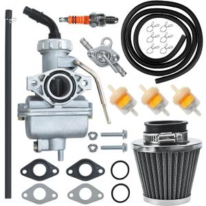 HOLATO PZ20 Carburetor Carb Air filter Fuel Line Kit for 50cc-125cc Taotao ATA-110B 125D Boulder B1 T-Force Coolster Apollo kazuma Kids ATV Four Wheeler XR70 XR80 CRF70 CRF80F Dirt Pit bike (BLACK)