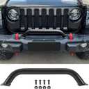 Brush Guard Compatible with 2018-2025 Jeep Wrangler JL & 2020-2025 Gladiator JT Steel Bull Bar Grille Brush Guard Replaces 82215351