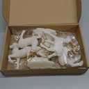 Pinkunn 6 Pcs Christmas Reindeer Decoration Flocking Christmas Reindeer Figurines Sitting Standing Deer Statue Deer Decorations Tabletop Statue for Cabinet Mantel Shelves Home(White)