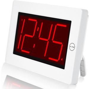 KWANWA Large Digital Alarm Clock, 3" LED Display Battery Operated, Dimmable Auto Night Mode, Easy to Read for Seniors Visually Impaired, Cordless Wall Clock or Table Clock for Bedroom Kitchen Office