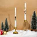2 Pack Christmas Taper Candles, 10 Inch Unscented Candlesticks with Reindeer Design for Table Centerpiece, Fireplace Mantel, Advent Wreath, Winter Wedding and Festive Home Decor
