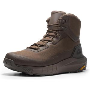NORTIV 8 Men's Tactical Hiking Lightweight Cushion Sole for Work All Day Side Zipper Motorcycle Combat Military Boot Arch Support 8 Inches Terrascope (9.5 Wide, Dark Brown)