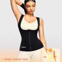 Junlan Sauna Suit for Women Waist Trainer Vest for Women Sweat Tank Top Shaper for Women with Zipper, L