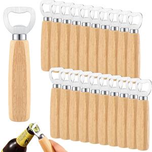 20 Pcs Stainless Steel Bottle Opener Bartender Wood Beer Opener Cider Wine Opener Bottle Opener with Wooden Handle Engraved Gift Set for Wedding Party Home Kitchen Bar Restaurant