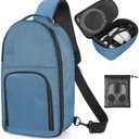 Carrying Case Made for Quest 3/Quest 2/Vision Pro. Waterproof Travel Sling Bag for VR All-in-One Gaming Headset and Touch Controllers Accessories with DIY Main Compartment and Thicken Pad