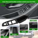 TUNTUN Window Switch Panel Door Handle Compatible with BMW 5 Series 520 523 525 528 530 535 F10 F11 F18 2010-2016 Replaces 51417225873 Black Kits