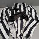 VEECOOCOS Women's Sexy Black White Striped Bodysuit S