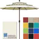 EliteShade USA 10-Year-Non-Fading 11ft 3-Tier Market Patio Umbrella, Commercial Grade Outdoor Table Umbrella with Crank Open, Windproof & UPF 50+ UV Protection, Heavy Duty Ventilation for Garden, Deck, Pool, Backyard, Beach & Bistro, No Tilt, White