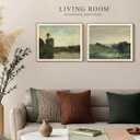 VIYYIEA Framed Vintage Landscape Nature Wall Art Set, 16×20 Inch