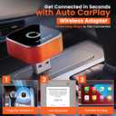 TORVO Mini Wireless CarPlay Adapter for Car Wireless Android Auto, Plug & Play USB-A/USB-C, 5GHz WiFi, OTA Update, CarPlay Adapter for iPhone, Wireless Car Play Dongle Compatible with 99% Cars
