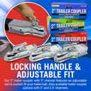 Trailer Coupler 2 Inch Ball, Compatible with 3 Inch Channel Width, Marine Grade, Class III, Straight Tongue, Boat Parts and Trailer Accessories