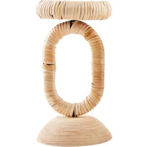 Mud Pie Rattan Wrapped Candlestick, Large