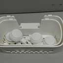 LEVERLOC Shower Caddy Suction Cup, Shower Organizer Removable Bathroom Shelf, Storage Suction Powerful Max Hold 22lbs Bathroom Caddy Waterproof Holder, Blue (1 x (Medium+Large), white)