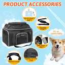 Petskd Top-Expandable Pet Carrier 17x11x9.5 Inches Alaska Airline Approved, Soft-Sided Carrier for Small Cats and Dogs with Locking Safety Zippers and Anti-Scratch Mesh(Black)