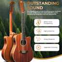 Vangoa 12 String Guitar Acoustic Electric, Upgraded Guitar 12 Strings Bundle for Beginner Intermediate Adults Teens, Guitarra de 12 Cuerdas, Sapele Body Bone Nut, Brown Glossy