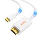 CableCreation USB C to HDMI Cable 4K@60Hz for Home Office, Type C to HDMI, Thunderbolt 4/3 Compatible with iPhone 16 15 Pro Max Plus, MacBook Pro/Air, iPad Pro, Galaxy S24, Surface Book, 10FT White