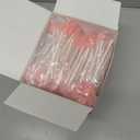 100 Pcs Disposable Mouth Swabs Sponge, BVN Oral Swabs, Oral Care Swabs Disposable, Mouth Swabs, Unflavored and Sterile Disposable Dental Swabsticks for Mouth Cleaning, Sawtooth-Shaped Pink.