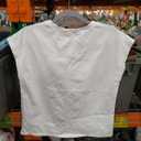 Girls Cap Sleeve T-Shirts Kids Summer Tunic Tops Cute Crewneck Tees Blouses for 5-14 Years White, Size 160