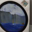 Oneshow 17.3 in Moving Sand Art Picture Wall Hanging, 3D Sand Art Liquid Motion 360 Rotating,for Meditation, Home Office Decoration Relax Mood Glass Craft Birthday Gifts for Adults (Blue-17.3 in)