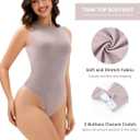 Seamless Tank Top Bodysuit for Women, Sexy Crew Neck Thong Backless, Summer Going Out Tight Fit Body Suit
