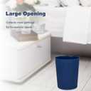 JiatuA Small Trash Can Plastic Wastebasket Round Garbage Container Bin for Bathroom, Kitchen, Bedroom, Home Office, College Dorm, Navy Blue