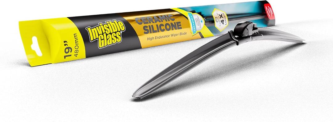Invisible Glass CSB19 Ceramic Silicone 19" Premium All-Season Windshield Wiper Blade Automotive Replacement Beam Blade with HydroGuard Water Repellent Coating for Quiet, Streak-Free Performance