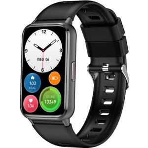 Fitness Tracker (Answer/Make Calls), Smart Watch for Women Men, with 1.47 AMOLED Always-On Display, 24/7 Heart Rate, Sleep Tracking, 110+ Sport Modes, Waterproof, Compatible for Android Phone (Black)