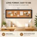 Long Cork Board for Wall, 36" x 12" Bulletin Board, Black