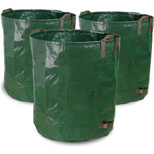 Gardzen 3-Pack 72 Gallon Leaf Bags for Yard Waste, Heavy Duty Reusable Garden Container with Plastic Ring, Collapsible Stand-Up Lawn Bags for Grass Clippings, Debris & Yard Cleanup