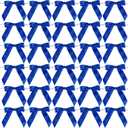 AIMUDI Royal Blue Bows 2.5" Satin Bows for Gift Wrapping Tiwst Tie Bows for Treat Bags Candy Cake Pop Baskets Invitations Wedding Baby Shower Independence Day Decorations - 50 Counts