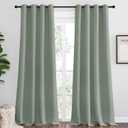 NICETOWN Greyish Green Blackout Curtains 90" Long for Office, Dining Room, Guest Room, Sound Reducing Heat and Cold Block Curtain Panels for Modern Room Decorative (55" Wide, 2 Pieces)