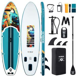 SKADDLES 106 Portable Inflatable Stand Up Paddle Board (SUP) for Adults and Youth with Non-Slip Deck Complete Accessories Kit, Perfect for Fishing, Yoga, Fitness & Family Fun (TropiNest)