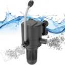 AquaMiracle Aquarium Powerhead Pump with Double Water Outlet & Aeration, 210GPH Fish Tank Water Pump Wave Maker for Aquarium, Submersible Aquarium Circulation Pump for 40-60 Gallon Tanks