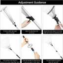 Buyplus Adjustable Garden Leaf Rake - 24 to 63 Inch Telescopic Metal Expandable Folding Leaves Rake, Metal Rake for Leaves, Yard Rakes for Lawn Yard, Flowers Beds, Black