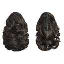 Black Ponytail Extension, 9" Short Claw Clip in Ponytail Hair Extensions Hair Piece Natural Soft Synthetic Curly Wavy Pony Tail Hair Pieces for Women (Black Brown)