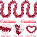 50 Feet Valentines Day Tinsel Garland Decor, Valentine Heart Tinsel Garlands Red Pink Heart Hanging Garland, Valentine's Day Decorations for Indoor Outdoor Home Wedding Party Mantel Table