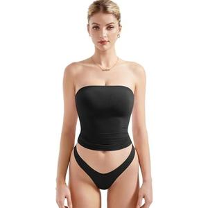 SUUKSESS Women Sexy Tube Top Summer Y2K Going Out Double Lined Basic Tank Top Size M