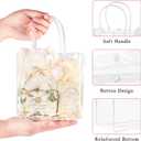 Mauproy 50 Pack Clear Gift Bags with Handles, Party Favor Bags with Ribbons and Tags, Reusable Goodie Tote Bags for Mother's Day Wedding Baby Shower (5.9 x 6.3 x 2.8")