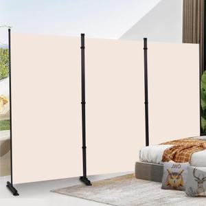 Room Divider 6ft Room Dividers and Folding Privacy Screens, 3 Panel Partition Room Divider Fabric Panel, Indoor Wall Divider for Room Separation Freestanding Space Separators for Bedroom Office Studio (Beige)