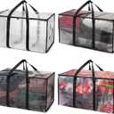 5 Reusable Clear Rain Proof Grocery Bags
