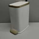 CEROELDA Small Bathroom Trash Can with Lid Soft Close-5L/1.3 Gal Slim Garbage Can-Metal Step Wastebasket-Rectangle Narrow Waste Bin for Office, Bedroom, Toilet, Live Room-White