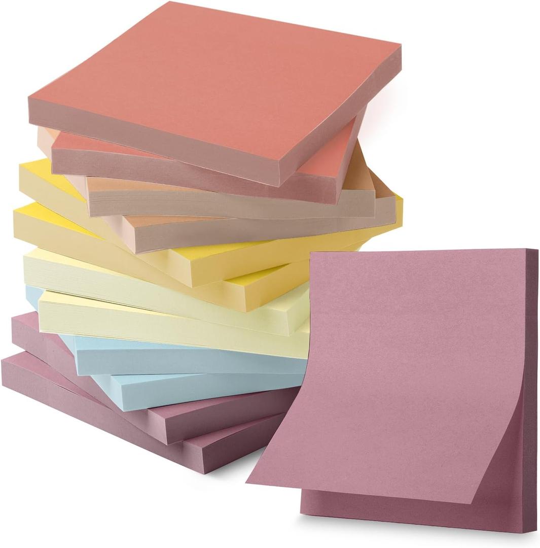 Mr. Pen- Sticky Notes, 3"x3", 12 Pads, 600 Sheets, Sunlit Sands, Sticky Notes Bulk, Self-Stick Note Pads, Perfect for Office, School, Home, Study & Organization